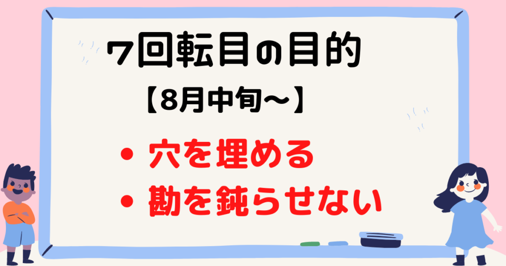 【8月中旬】7回転目：勘を鈍らせないようにする