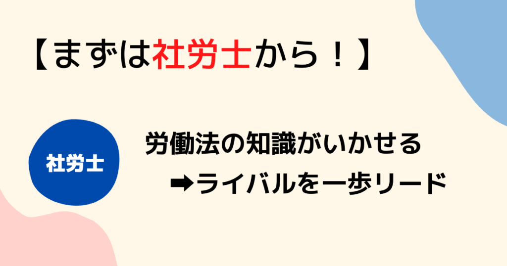 ダブルライセンスを目指すなら社労士から