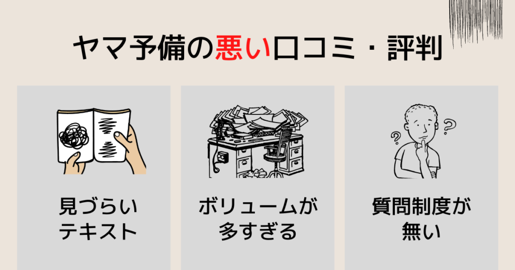 山川社労士予備校の悪い口コミ・評判｜デメリット