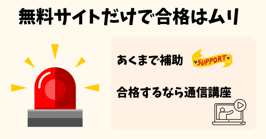 無料サイトだけで社労士試験には合格できない