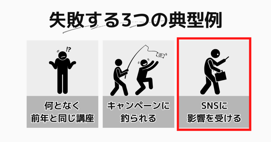 失敗例③：SNSの書き込みに影響を受ける