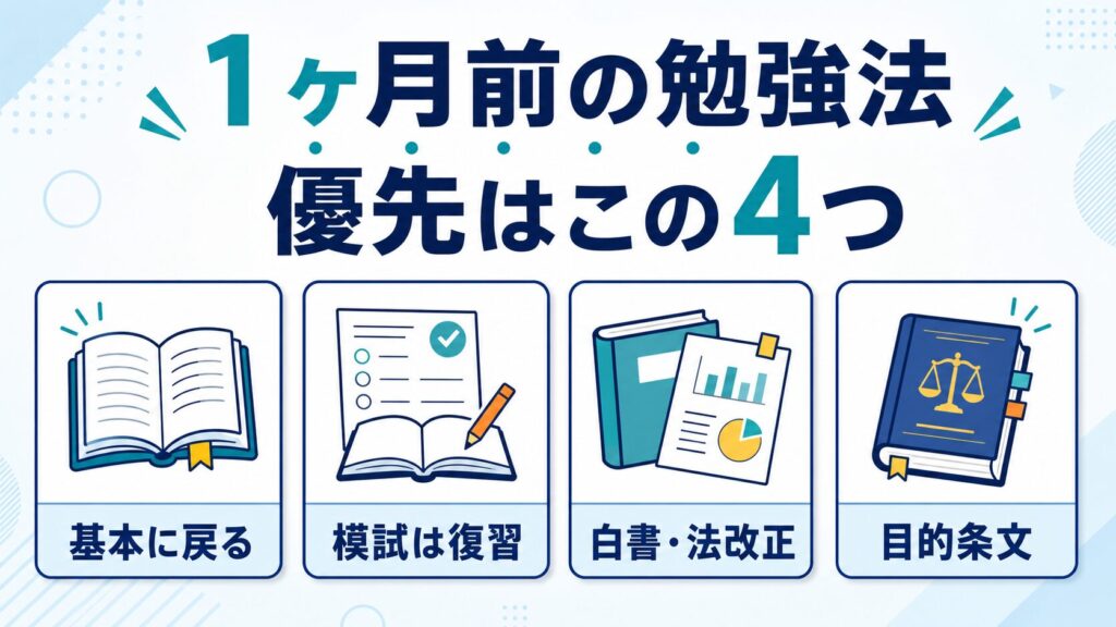 社労士試験1ヶ月前にやるべき勉強方法4選