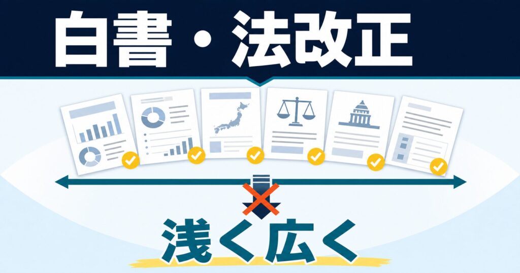 白書・法改正は深追いせず浅く広く触れる