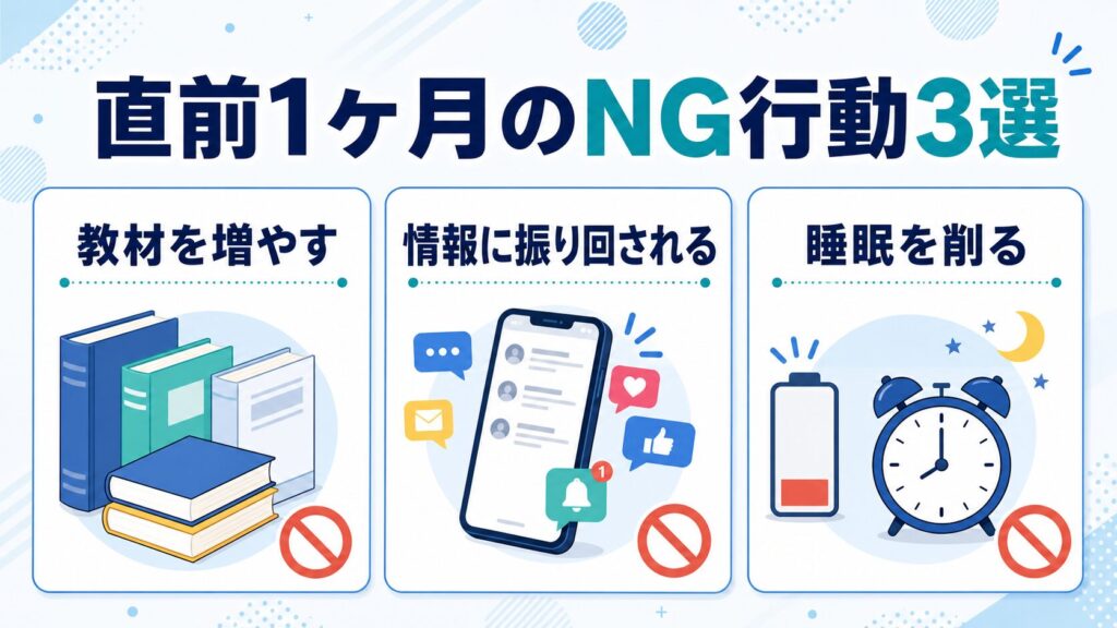 社労士試験1ヶ月前のNG行動3選