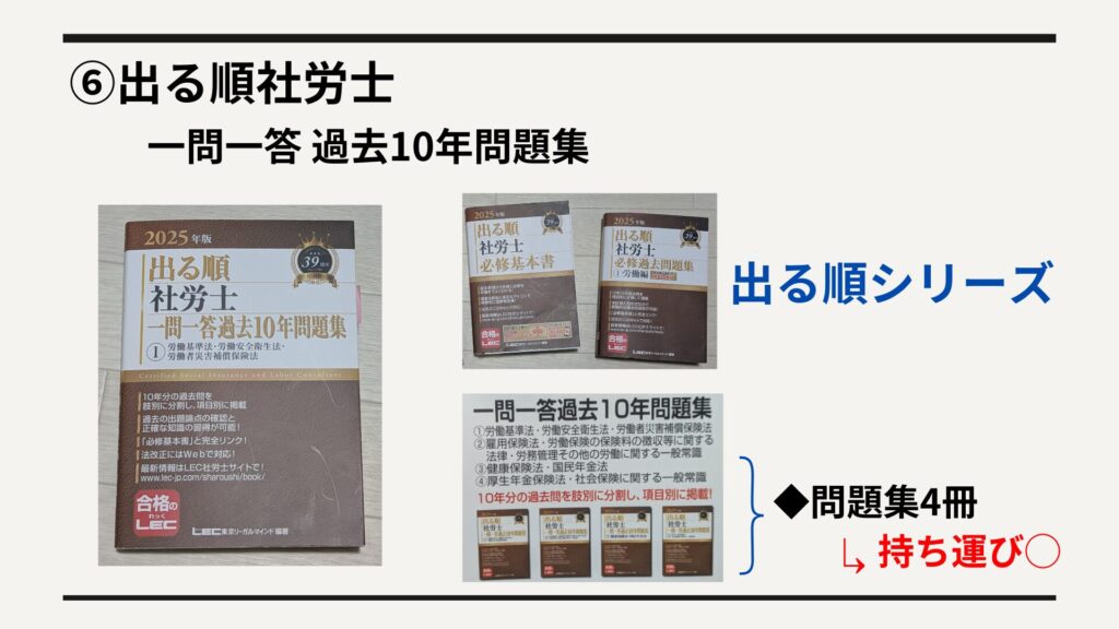 ⑥出る順社労士一問一答過去10年問題集