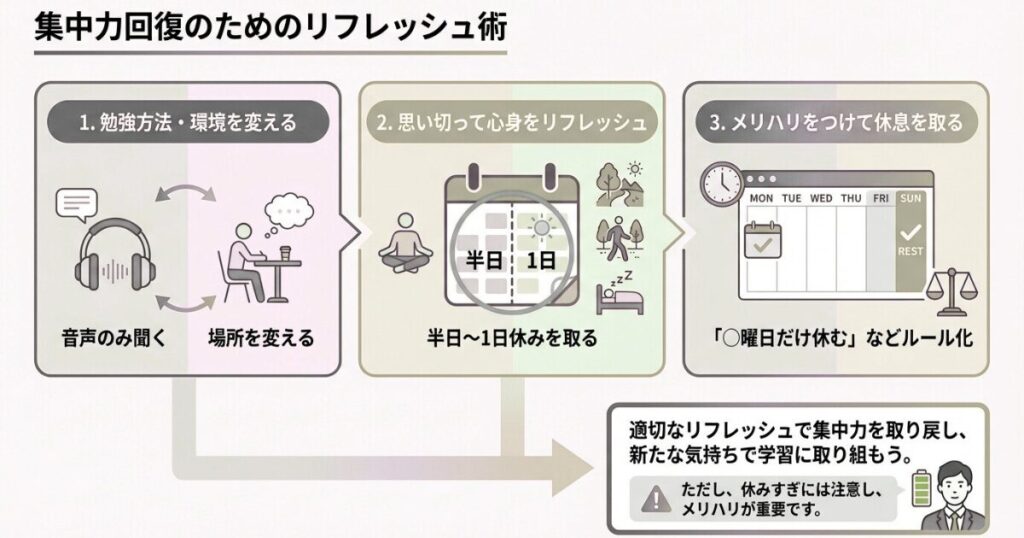 ときには思い切った気分転換や休息も大切