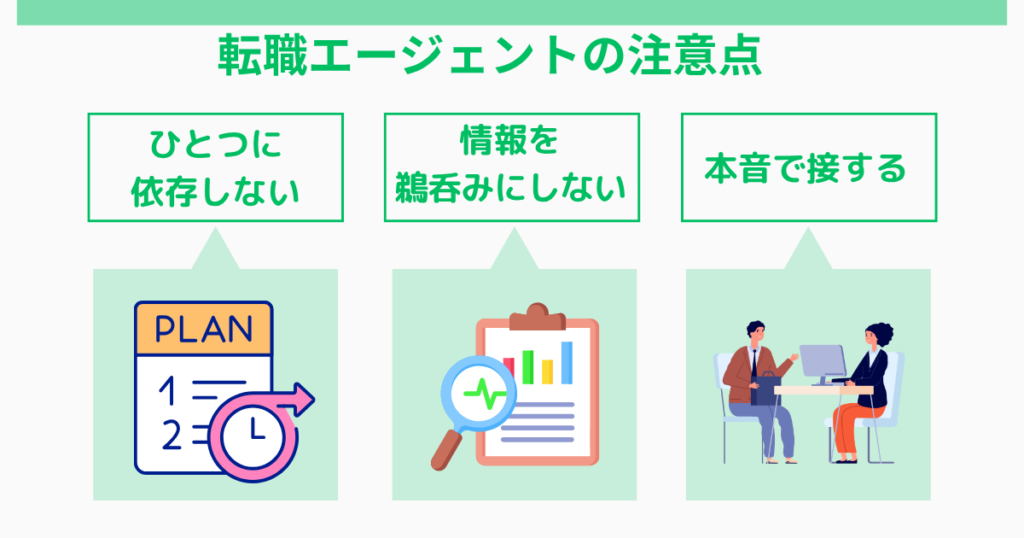 転職エージェントを利用するときの注意点