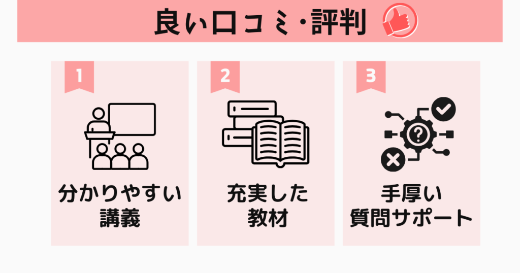 TAC社労士講座の3つの良い口コミ・評判|メリット