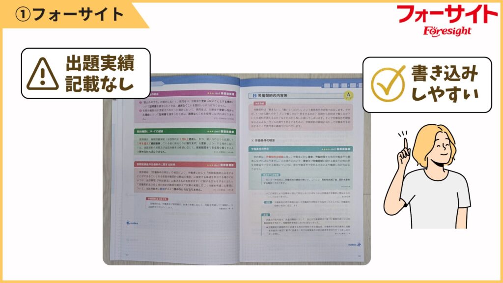 注意点として、テキスト内に出題実績の記載はありません。
どれだけ過去に問われたかは、問題演習をしながら自分でメモしていく必要があります。
ただ、余白は多く取られているので、必要な情報を足していき自分仕様にしあげることができます。