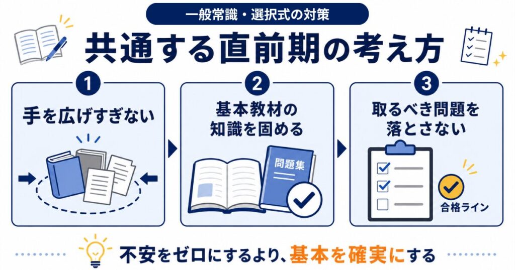 一般常識・選択式に共通する直前期の考え方