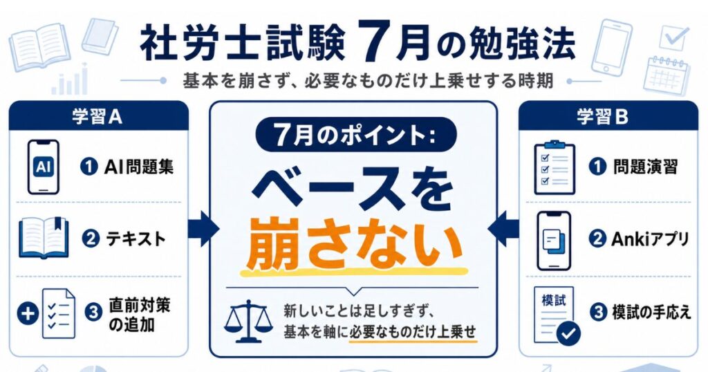 7月の勉強法|基本を崩さず、必要なものだけ上乗せする