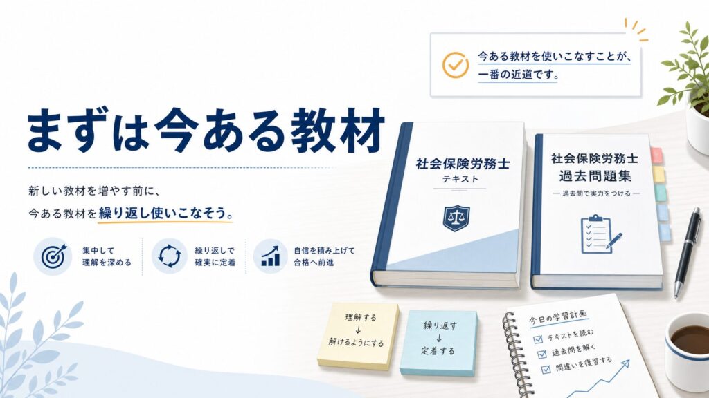 まとめ:教材を増やす前に、テキストと過去問を使い切ろう